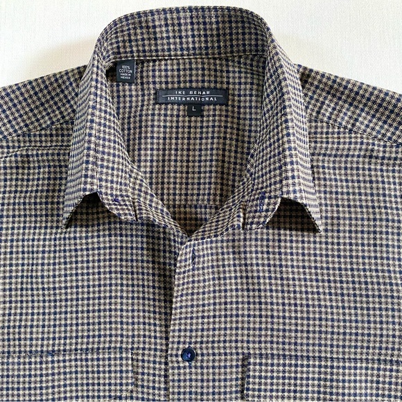 IKE BEHAR MEN’S SPORT SHIRT 100% COTTON, SIZE LARGE NWOT - Picture 6 of 16